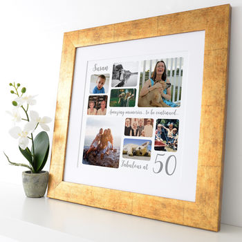 Personalised 50th Birthday Square Photo Collage, 3 of 11