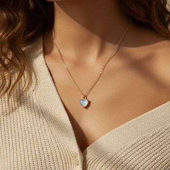Moonstone June Birthstone Gold Plated Necklace, 2 of 4
