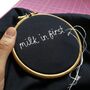 Personalised Hand Embroidered Navy T Shirt, thumbnail 2 of 12