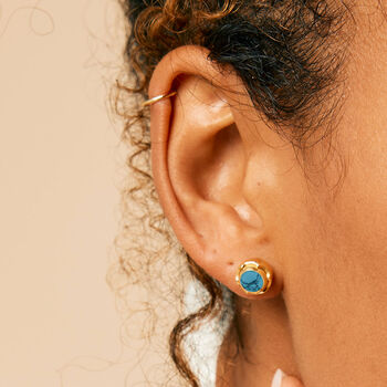 Maya Lapis Lazuli Stud Earrings Sterling Silver Or Gold Plated, 10 of 12