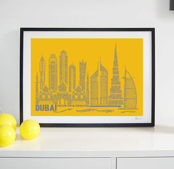 Dubai Skyline Typography Print, 5 of 8