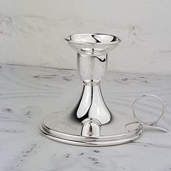 Personalised Silver Christening Candlestick Holder, 3 of 6