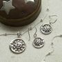Sterling Silver Sun And Moon Dangly Earrings, thumbnail 5 of 6