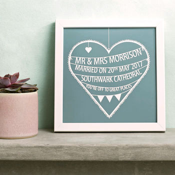 Personalised Wedding Heart Print, 5 of 6