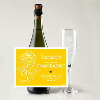 Birth Flower Crystal Champagne Glass, 6 of 8