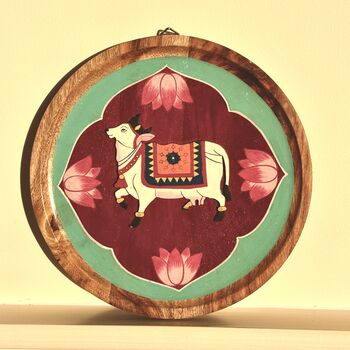 Handpainted Pichwai Wall Plates, Set Of Two, 10 of 12