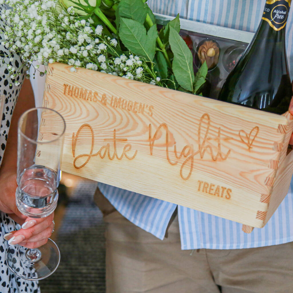 Personalised Date Night Wooden Crate, 1 of 6