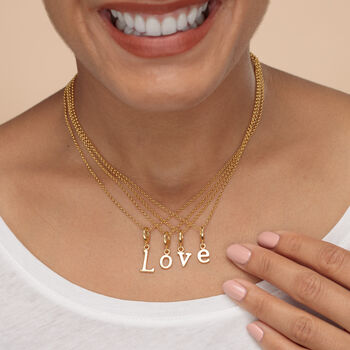 Gold Plated Initial Letter Charm Necklace, 3 of 9