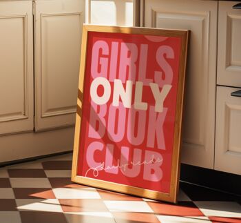 Girls Book Club Wall Art Print Gift For Book Lovers Reading, 9 of 9