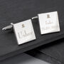 Personalised Decorative Wedding Usher Square Cufflinks, thumbnail 1 of 3