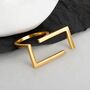 Minimalist Modern Gold Plated Open Rectangle Ring, thumbnail 2 of 5