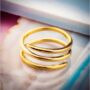 Silver And Gold Corkscrew Spiral Rings, thumbnail 7 of 8