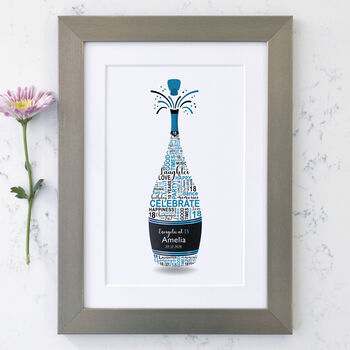 Personalised 18th Birthday Champagne Word Art, 3 of 10