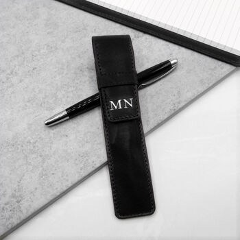 Personalised Refillable Leather Notepad And Pen Holder, 5 of 9