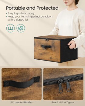 Set Of Foldable Storage Bins Boxes With Lids, 3 of 5