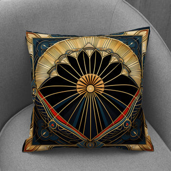 Deco Elegance In Red Design Two Art Deco Cushions, 6 of 7