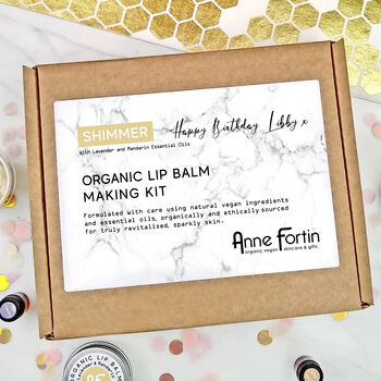 Sparkly Organic And Vegan Lip Balm Making Kit Party Box, 5 of 11