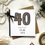 Personalised Leopard Print 40th Birthday Card, thumbnail 1 of 3