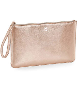Personalised Monogram Faux Leather Flat Pouch, 10 of 12