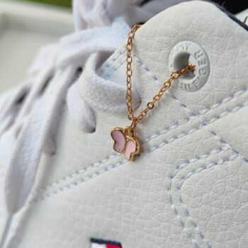 Tiny Butterfly Dangle Lace Sneaker Skate Charm, 2 of 4