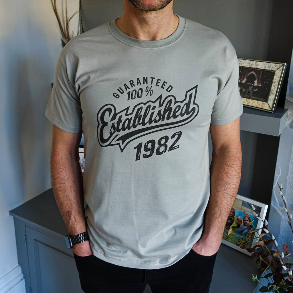 'Established 1982' 40th Birthday Gift T Shirt, 1 of 11