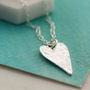 Silver Textured Heart Handmade To Order Necklace, thumbnail 3 of 9