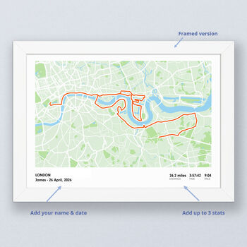 London Personalised Marathon Map Print, 5 of 5