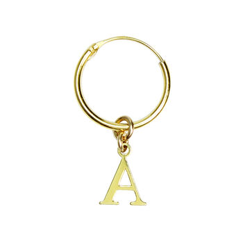 Teeny Capital Letter Hoop Earring In Sterling Silver, 3 of 6