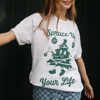 Spruce Up Your Life Women's Christmas T Shirt, 3 of 4