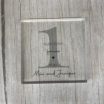 Personalised Acrylic Block First Anniversary Gift, 3 of 6