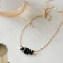 Gold Plated Black Obsidian Semi Precious Necklace, thumbnail 1 of 5