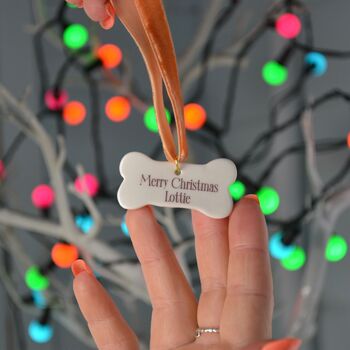 Pampered Pooch Personalised Christmas Tree Decoration, 3 of 3