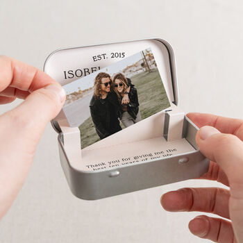 Leafy Anniversary Mini Photo Card Keepsake Tin, 2 of 4