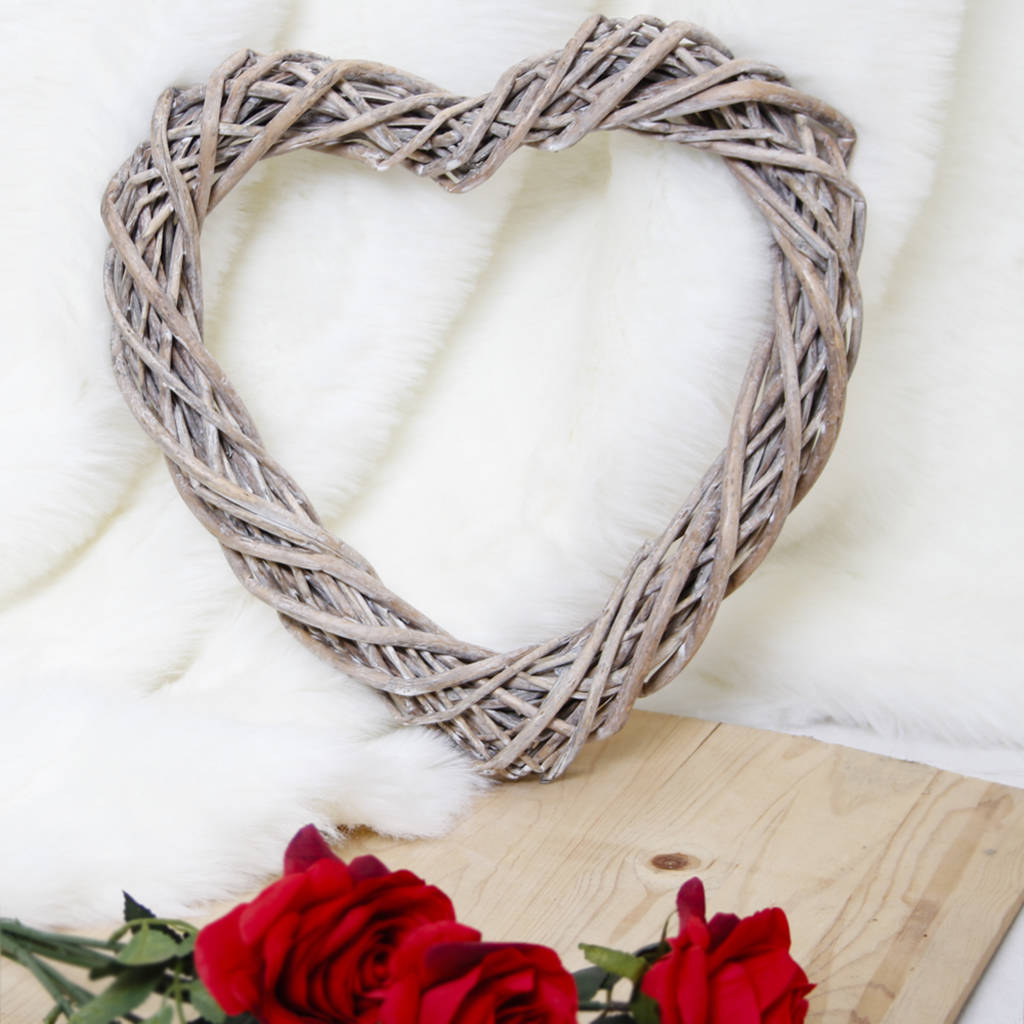 Wicker Heart Hanging Decoration By Dibor