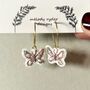 Butterfly Liberty Print Embroidered Hoop Earrings, thumbnail 1 of 4