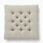 Upholstered Linen Square Footstool With Contrast Button Tufting, thumbnail 10 of 12