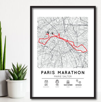 Custom Marathon Completion Map Route Print, Strava Route Or Park Run Map Print, 3 of 5