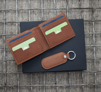 Mens Personalised Leather Wallet Gift Set, 10 of 12