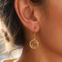 Tapered Round Eclipse Sterling Silver Drop Earrings, thumbnail 4 of 7