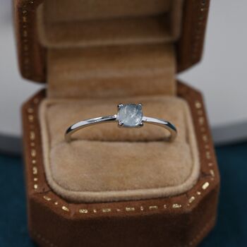 Genuine Aquamarine Stone Ring In Sterling Silver, 5 of 11
