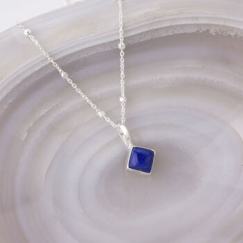Lapis September Birthstone Necklace Sterling Silver, 2 of 7