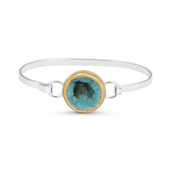 Round Turquoise Reef Silver Plated Bangle, 3 of 7