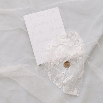 Personalised Something Blue Infinity Symbol Wedding Garter, 6 of 8