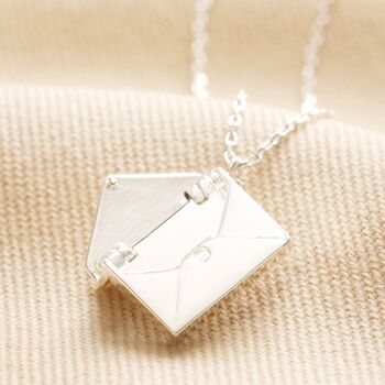 Small Silver Envelope Necklace, 2 of 3