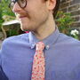 Mens Peach And Pink Ditzy Floral Slim Tie, thumbnail 5 of 8