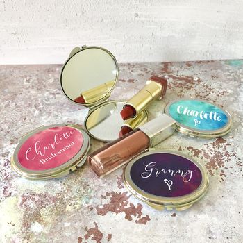 Personalised Oval Compact Mirror, 4 of 8