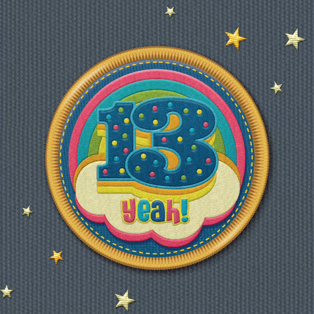 13 yeah 13th rainbow birthday card by the typecast gallery