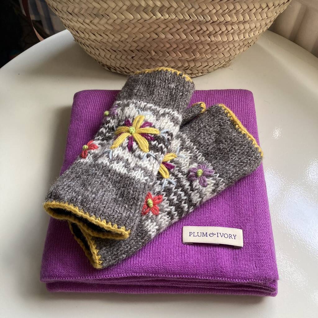 Scandi Style Wrist Warmer Mittens By Plum & Ivory