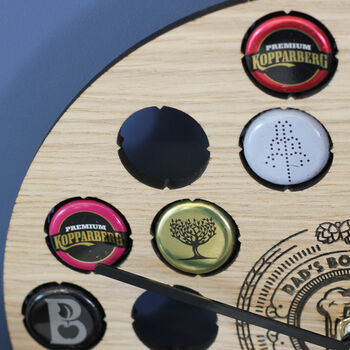 Personalised Clock Beer Bottle Cap Collector Gift, 3 of 5