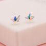 Aurora Ab Cz Star Stud Earrings In Sterling Silver, thumbnail 5 of 8